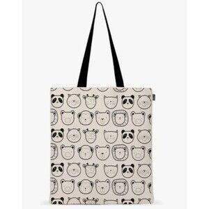Eco Right Animal Faces Lightweight Cotton Tote Bag